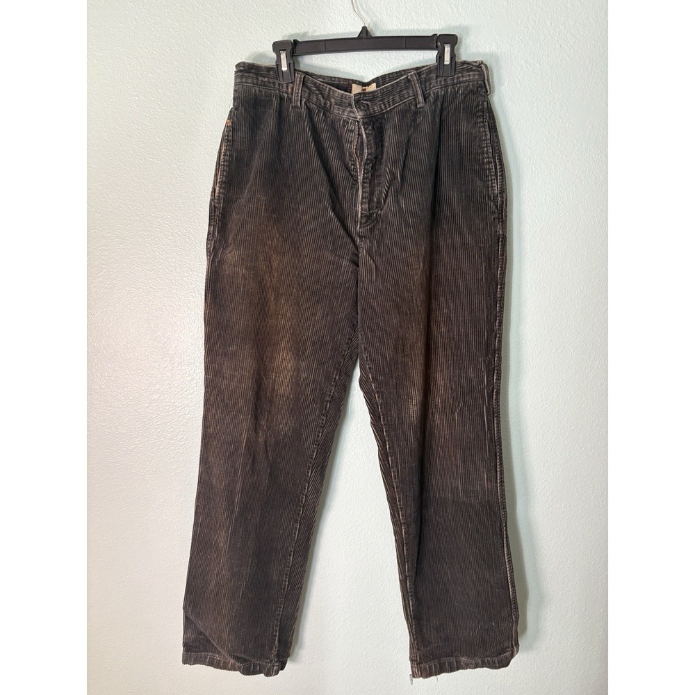 Vintage Woolrich Corduroy Pants Men 34x34 Graphite Grey 1516 Grunge Fade
